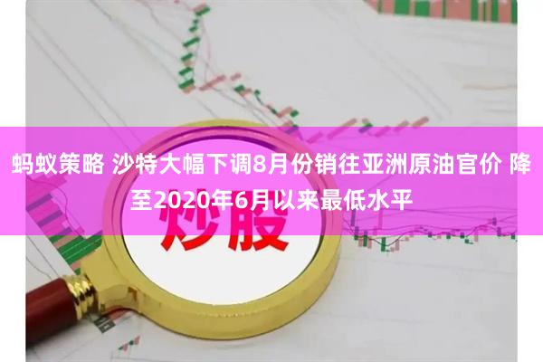 蚂蚁策略 沙特大幅下调8月份销往亚洲原油官价 降至2020年6月以来最低水平